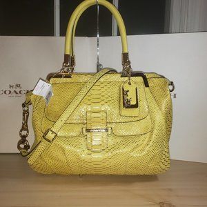 NWT Coach  Limited Edition Madison Pinnacle Lily Python Leather Satchel